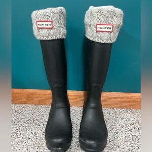 HUNTER RAIN BOOTS with warm knitted/fleece inserts